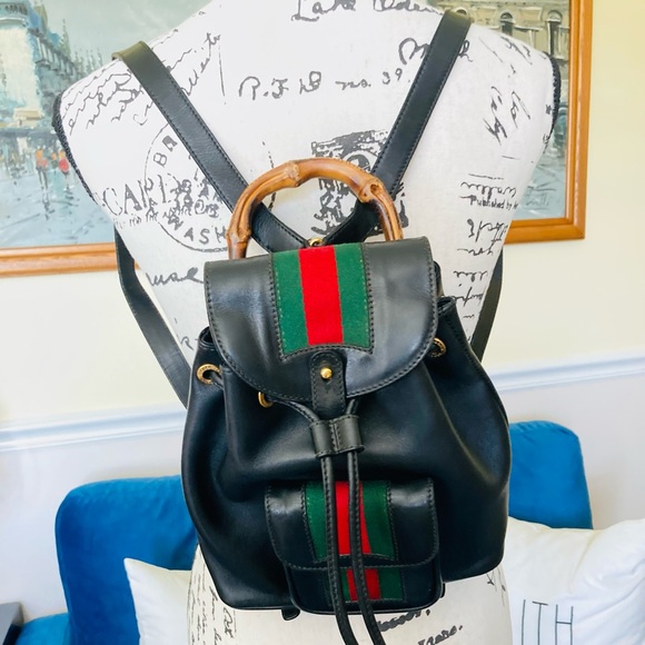 RARE GUCCI LEATHER SHERRYLINE BACKPACK - Picture 1 of 16